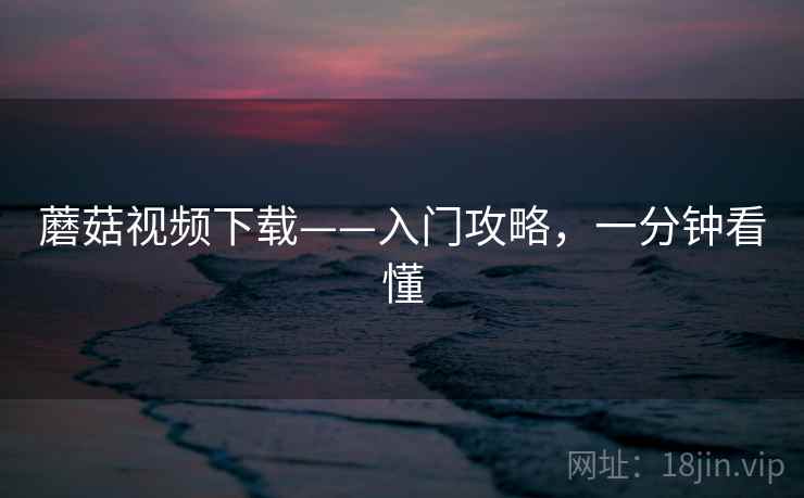 蘑菇视频下载——入门攻略，一分钟看懂